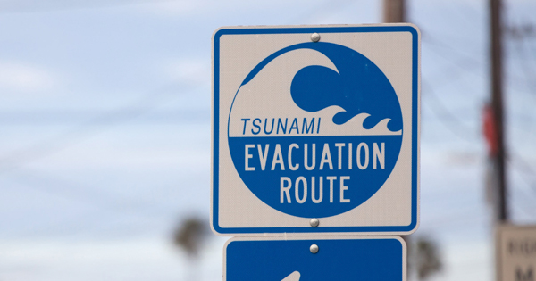 tsunami evacuation sign