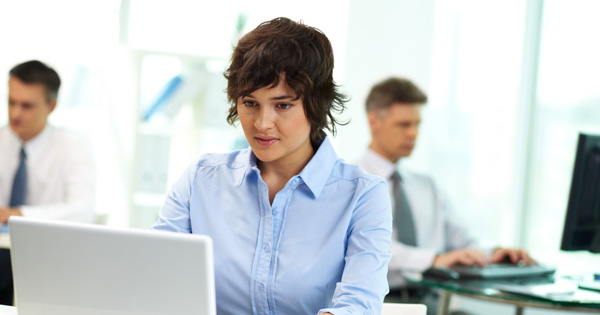 woman working at computer