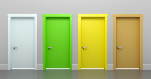 multi color set of doors