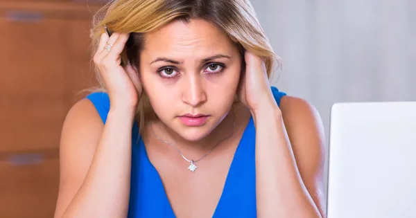 woman looking stressed out