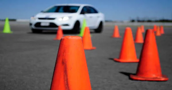 driving school parking cones