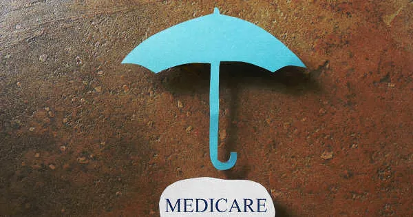 umbrella with medicare written underneath