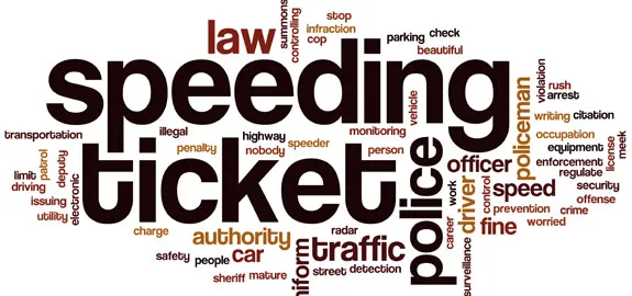 speeding ticket word cloud graphic