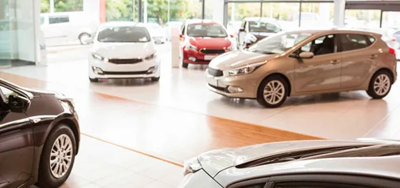 new cars at auto dealership