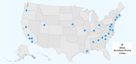 When Cars Collide: America’s Most Car Accident-Prone Cities