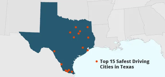 Safest Driving Cities in Texas