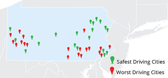 Pennsylvania’s Best and Worst Driving Cities
