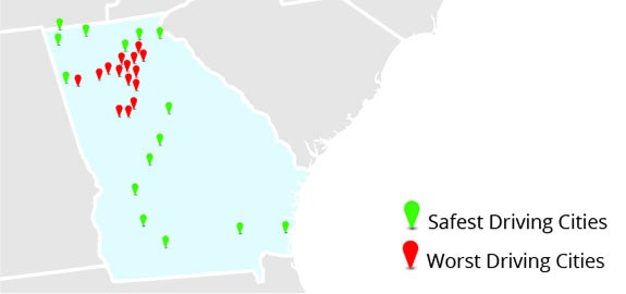Georgia’s Best and Worst Driving Cities