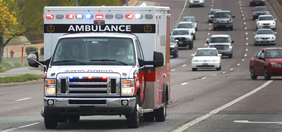 Ambulance rushing on highway