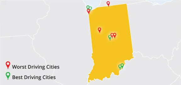 Indiana Best and Worst Driving Cities