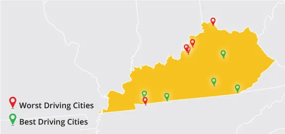 Best and Worst Driving Cities in Kentucky