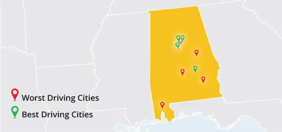 Alabama Best and Worst Driving Cities