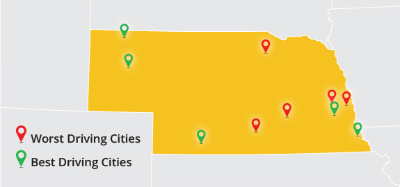 Nebraska Best and Worst Driving Cities