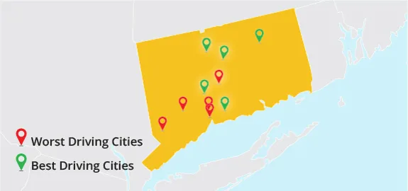 Connecticut Best and Worst Driving Cities