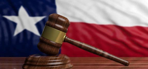 texas flag and gavel